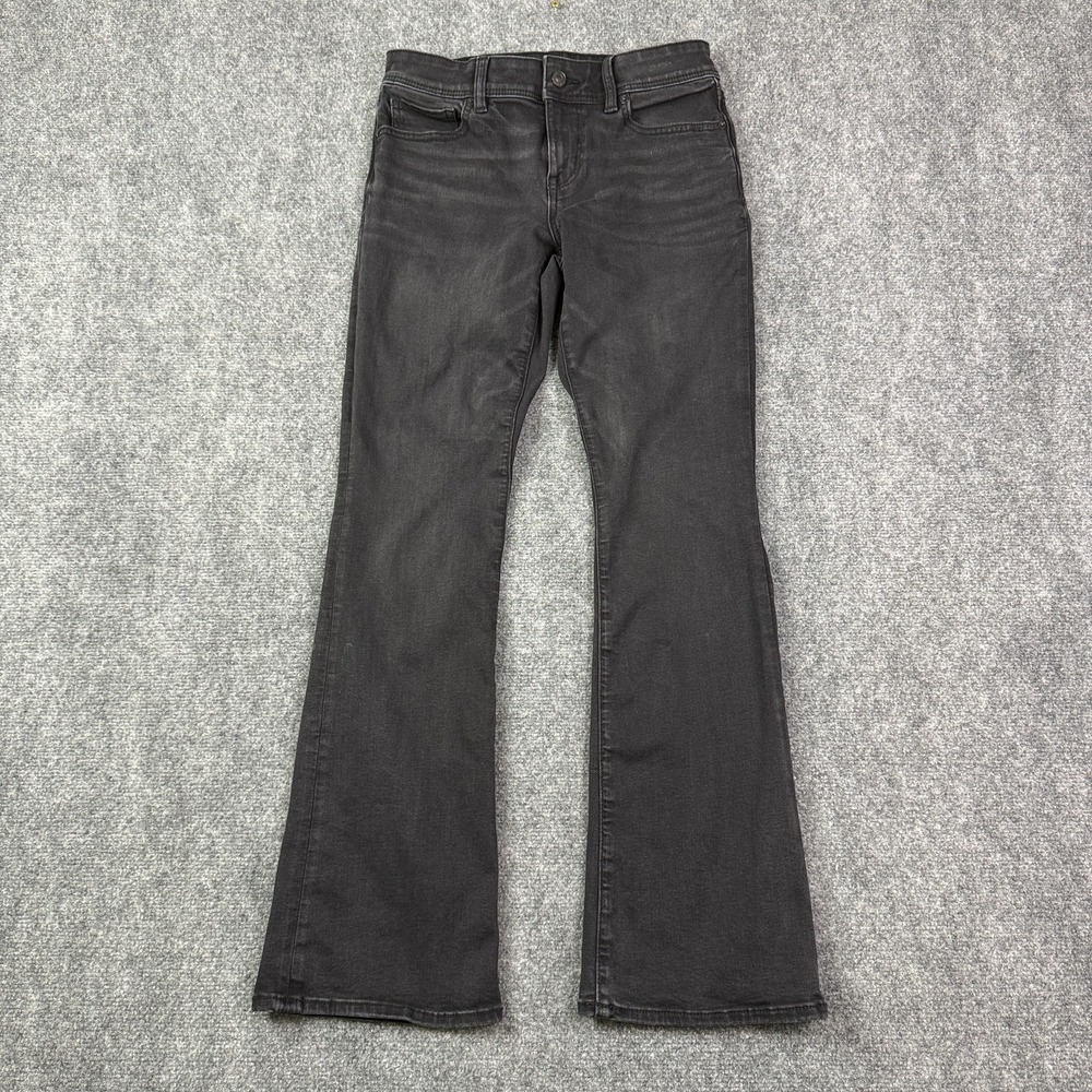 American Eagle Jeans Womens 2 Kick Boot Black Low Rise Bootcut Stretch Denim
